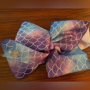 Jojo Siwa signature collection large Blue and Purple Mermaid Bow hair clip.
